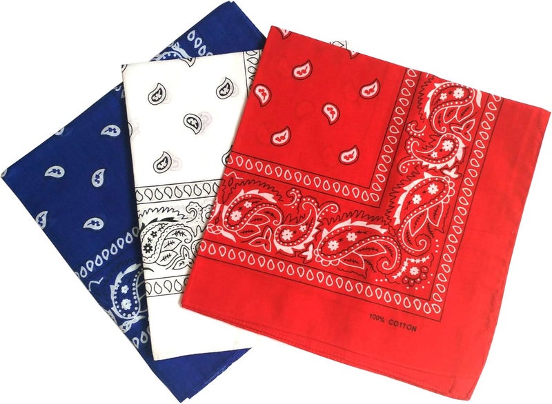 ComboCube 12 Pack(one Dozen) Multi-Purpose Cotton Paisley Cowboy Bandanas Headband for Men and Women - Image 1