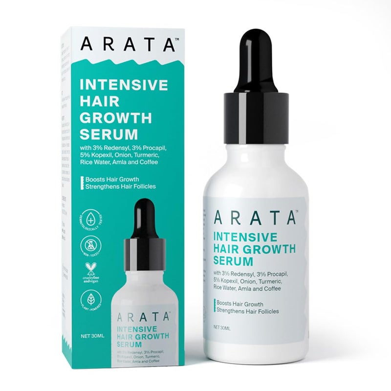 Arata Hair Growth Serum Concentrate with 3 Redensyl 3 Procapil 5 Kopexil Caffeine and Rice Water No Minoxidil Supports Hair Growth Helps Reduce Hairfall Serum For Women and Men 30 ML - Image 1