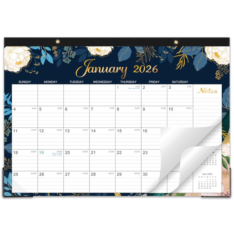 Indeme 2026 Desk Calendar - Jan. 2026 - Dec. 2026, 12 Months Large Monthly Desk Calendar 2026, 17" x 12", Desk Pad, Large Ruled Blocks, To-do List & Notes, Best Desk/Wall Calendar for Planning or Organizing - Image 1