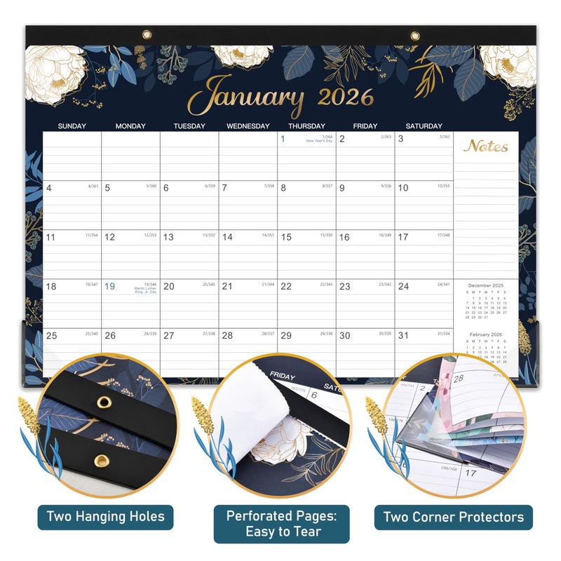 Indeme 2026 Desk Calendar - Jan. 2026 - Dec. 2026, 12 Months Large Monthly Desk Calendar 2026, 17" x 12", Desk Pad, Large Ruled Blocks, To-do List & Notes, Best Desk/Wall Calendar for Planning or Organizing - Image 3