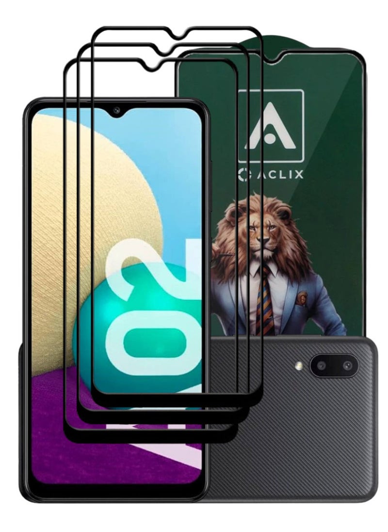 ACLIX 3 Pieces Antistatic ESD Dustproof Premium Quality High Definition Tempered Glass Screen Protector Designed For Samsung Galaxy A02 - Image 1