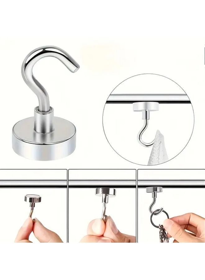 9 Pieces Heavy Duty Magnetic Hooks 22 Lbs Pull 20mm Magnet For Bathroom Kitchen - Image 3