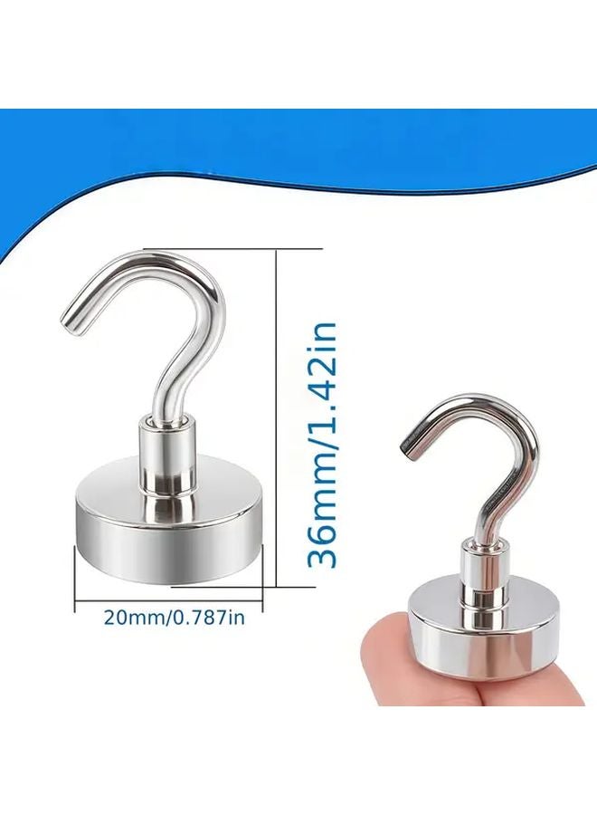 9 Pieces Heavy Duty Magnetic Hooks 22 Lbs Pull 20mm Magnet For Bathroom Kitchen - Image 4