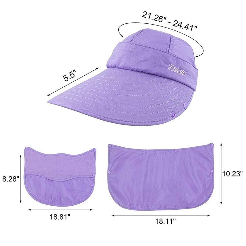 GUSTAVE ® Unisex Summer Hats with Detachable Flaps, Sun Hats for Women, Sun Protection Cap for Women, for Gardening, Beach, Boating, Fishing - Image 3