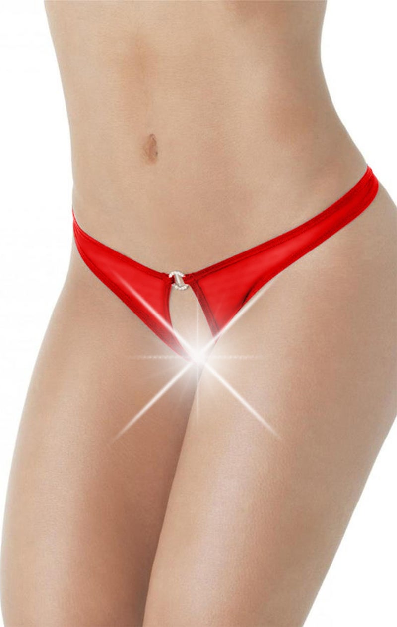 Liona Plus Size Transparent Private Area Open Women Fantasy Underwear Red Fantasy Panties - Image 1