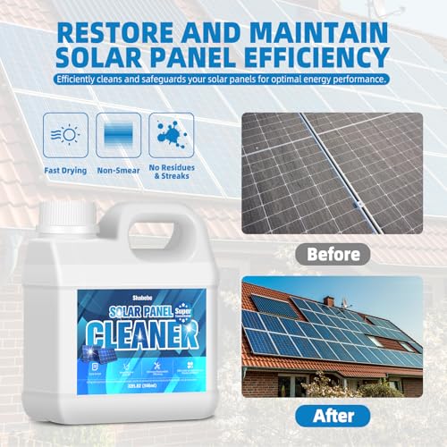Shabebe Solar Panel Cleaner 32oz (Makes 150 Gallons) - 20X Strength Super Concentrated Glass & Solar Panel Cleaning, Industrial Grade Streak-Free Fast Dry Remove Oils, Water Spots, Dust, Droppings - Image 2