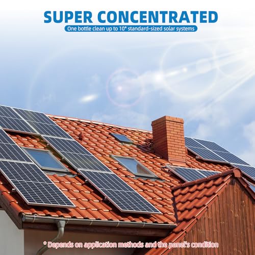 Shabebe Solar Panel Cleaner 32oz (Makes 150 Gallons) - 20X Strength Super Concentrated Glass & Solar Panel Cleaning, Industrial Grade Streak-Free Fast Dry Remove Oils, Water Spots, Dust, Droppings - Image 3