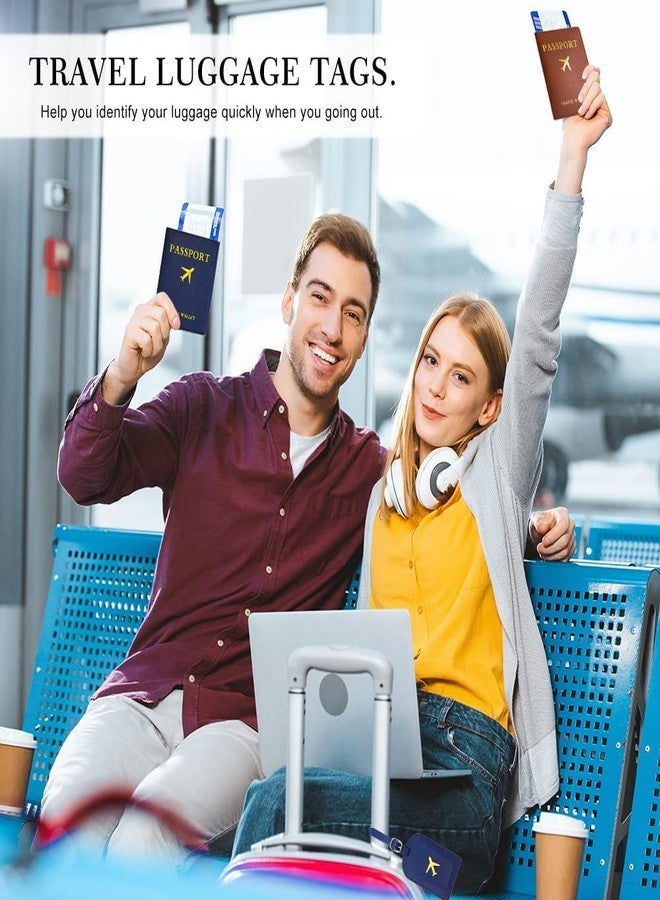 Linist Passport Holder and Luggage Tags, 1 Pcs PU Passport Holder Set Luggage Label Identifiers Name and Address Tags for Bags,Passport Holder case (Navy Blue) - Image 5