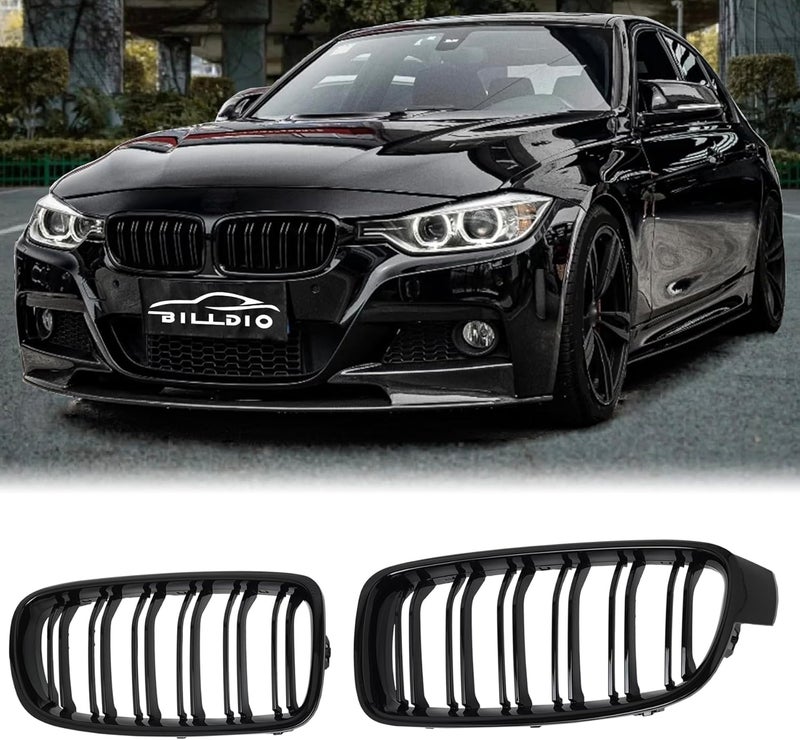 BILLDIO F30 Black Kidney Grille - Double Slats for 2012-2018 BMW 3 Series F30 F31 - Image 1