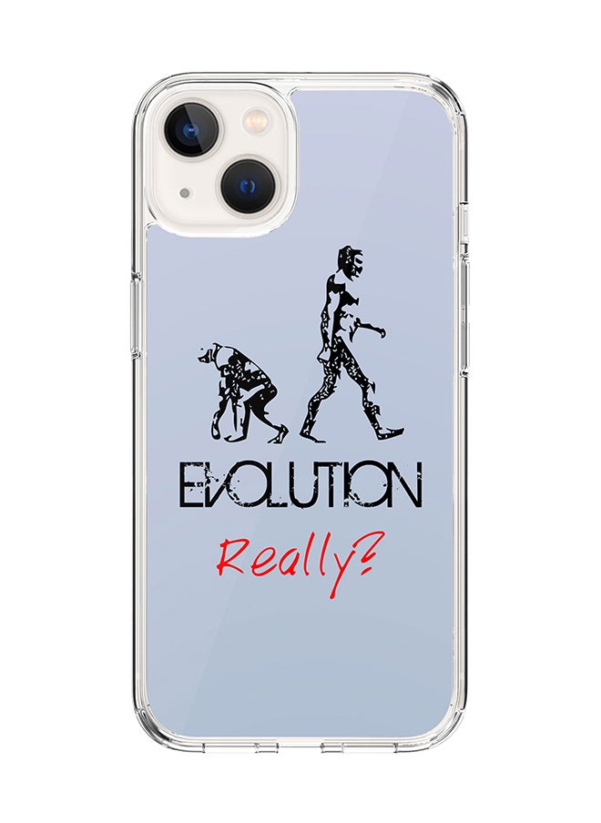 Stylizedd - Classic Clear for Apple iPhone 14 Case Hybrid Soft Cover Flexible Edges Anti Drop TPU PC Gel Thin Transparent Cover [ Designed for Apple iPhone 14 ] - Evolution Really (Blue) - Image 1