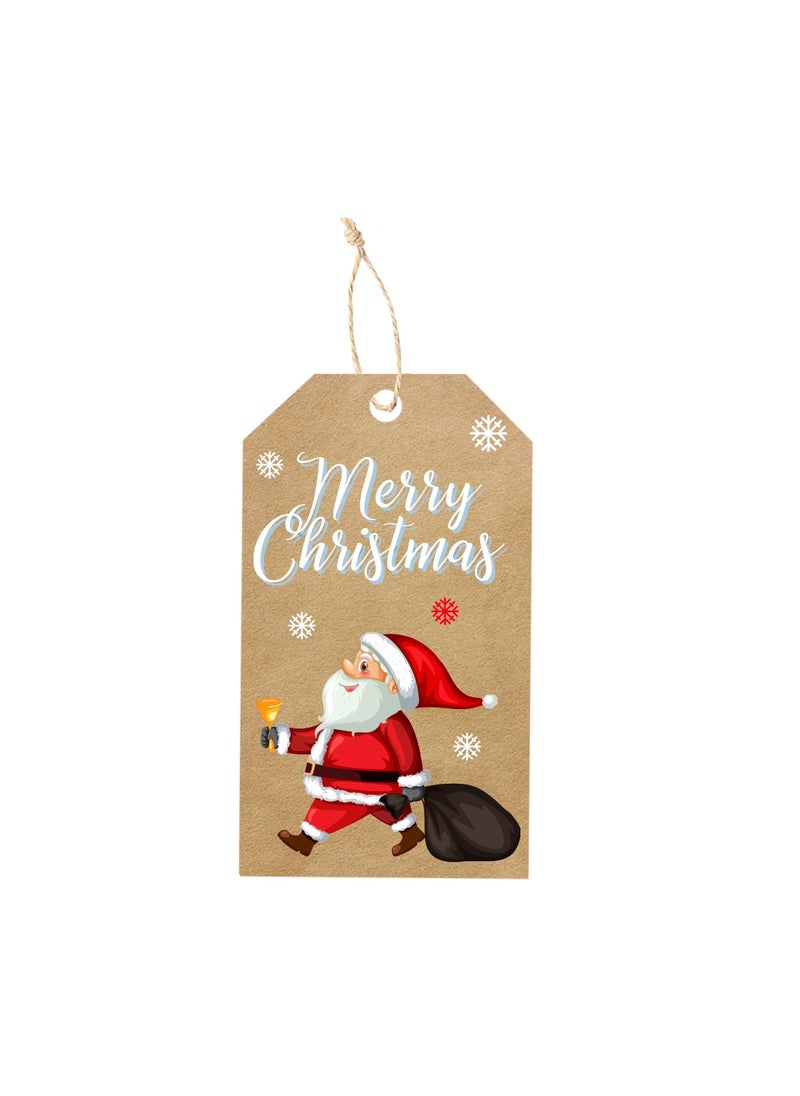 PRINTSHOP4ME Christmas Gift Tags With String–Festive Holiday Paper Tags For Wrapping Gifts,Decor,Party Favors–Eco-Friendly Brown Kraft Paper Tags  - Image 1