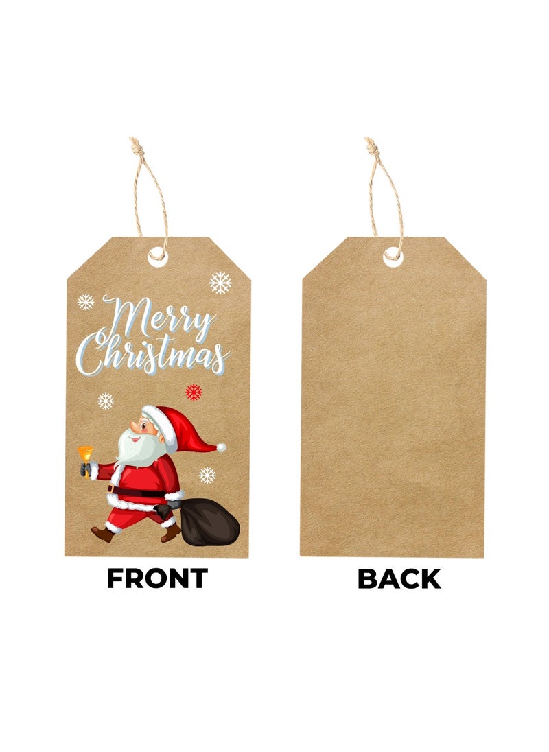 PRINTSHOP4ME Christmas Gift Tags With String–Festive Holiday Paper Tags For Wrapping Gifts,Decor,Party Favors–Eco-Friendly Brown Kraft Paper Tags  - Image 2
