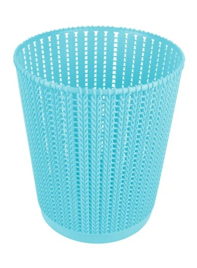 Palm round desk basket, turquoise, crescent and silver star design, 6221999348124T