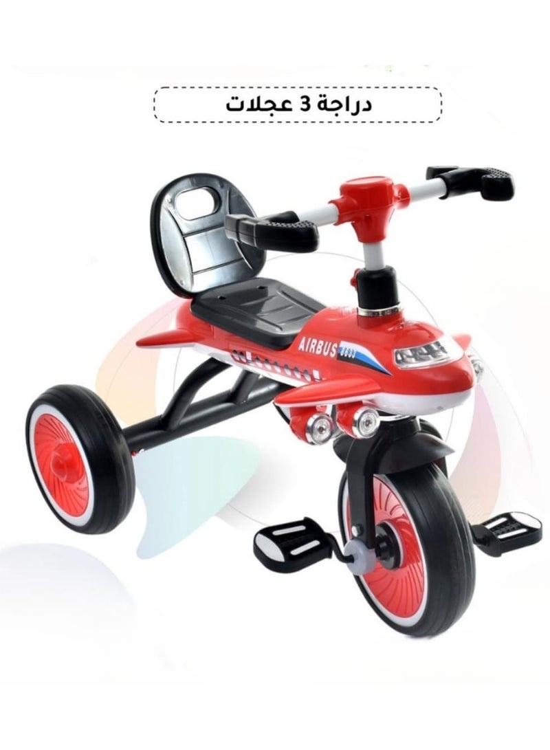 Rally Kids Tricycle Airplane Smart Ride On High Back | Kids Tricycle | Kids Ride On for 2-5 Year Olds Boy & Girl Red - Image 1