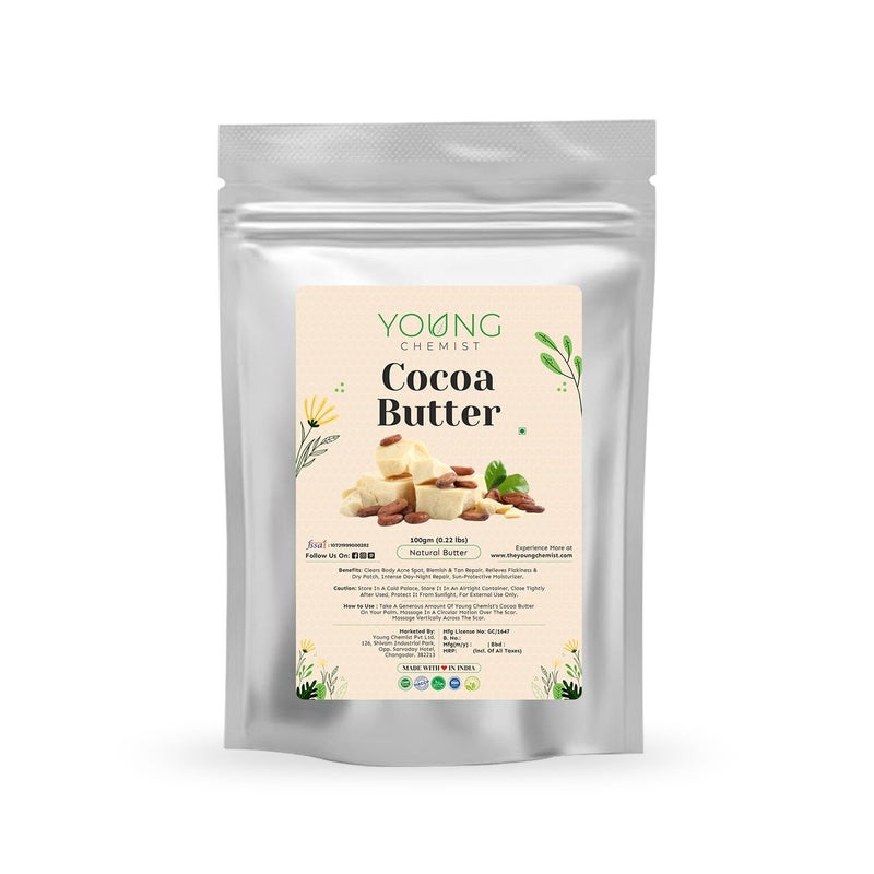 Young Chemist Natural Unrefined Cocoa Butter For Personal Care Skin And Hair care Moisturization 100 GM