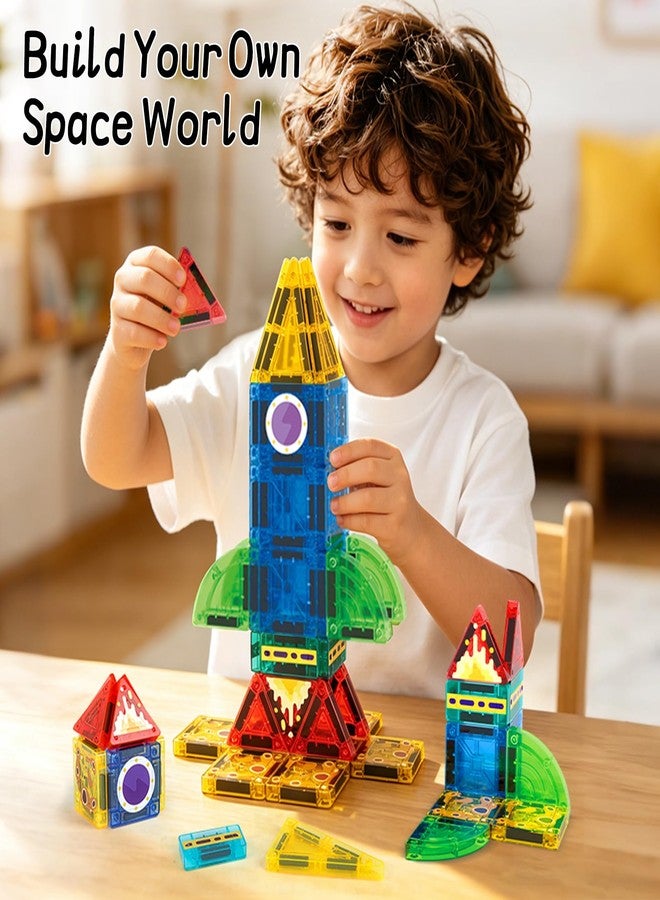 JIMI Mini Magnetic Tiles, Space Magnetic Building Blocks Travel Set 42Pcs - Image 4