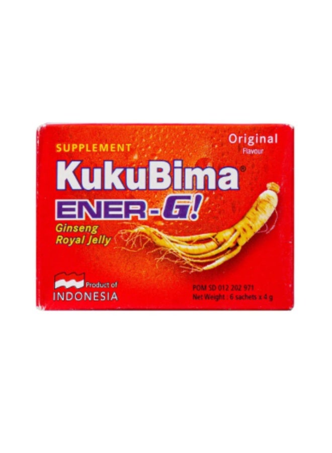 Sido Muncul Kukubima Ener-G Original Energy Supplement Powder Sachets, 4.5g, Pack of 6 - Image 1