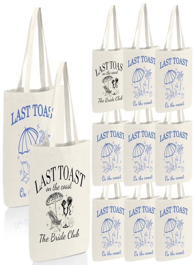 Jiytivity 12 Pcs Bachelorette Party Canvas Bag Bridesmaid Tote Bags Bachelorette Wedding Bag for Bridal Shower Party Gift (Last Toast on the Coast - Image 1
