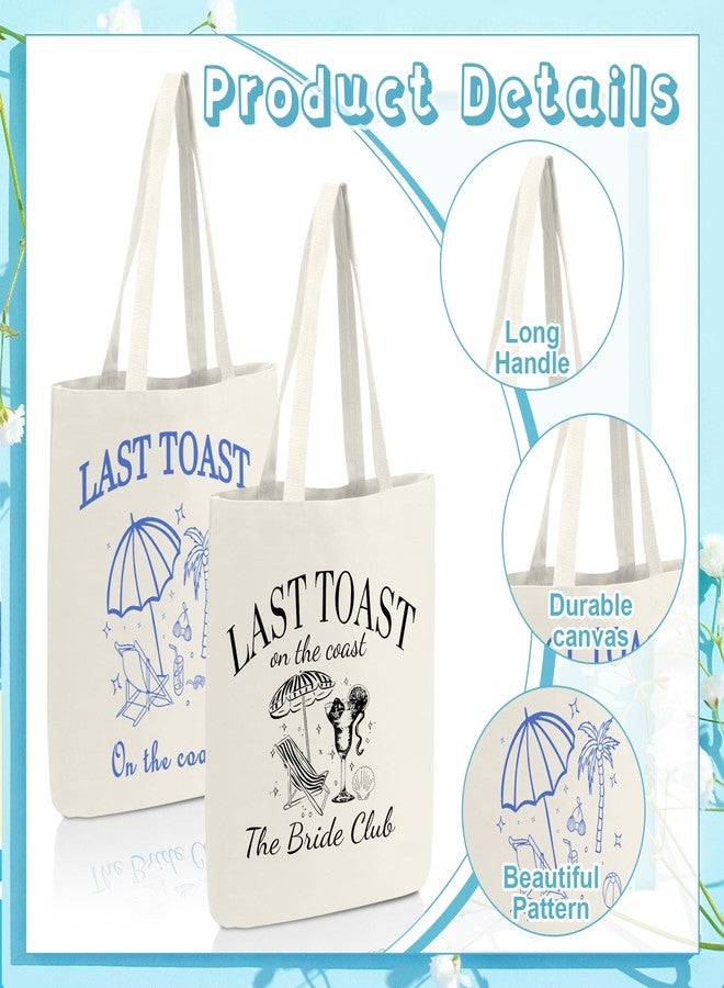 Jiytivity 12 Pcs Bachelorette Party Canvas Bag Bridesmaid Tote Bags Bachelorette Wedding Bag for Bridal Shower Party Gift (Last Toast on the Coast - Image 3