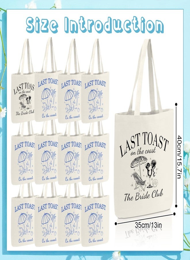 Jiytivity 12 Pcs Bachelorette Party Canvas Bag Bridesmaid Tote Bags Bachelorette Wedding Bag for Bridal Shower Party Gift (Last Toast on the Coast - Image 2