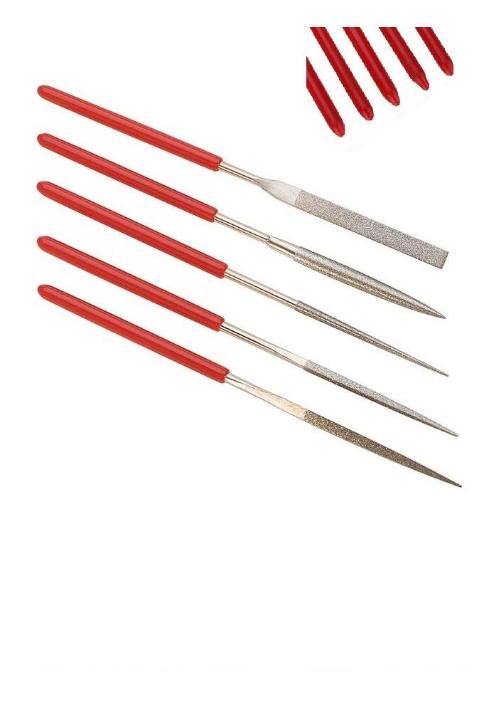 Inditrust 5Pcs 3x140mm Diamond Needle Files Flat Shape Set Jewelry Metal Glass Stone Wood Carving Craft Grinding Sewing Hand Tool Flat Files Set - Image 4
