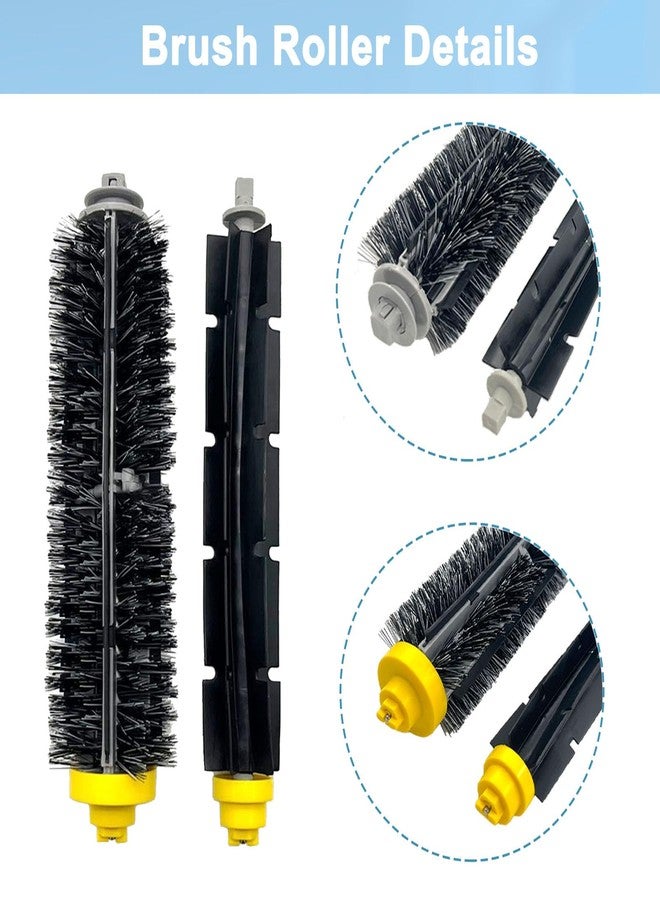 قطع غيار لروبوت التنظيف Roomba موديلات 694، 692، 676، 675، 677، 671، 610، 690، 680، 660، 650، 620، 645، 655، 635، 614، 595، 585، 564، 589، 536، تتضمن: فرشاة شعيرات وفرشاة دوارة، 3 فلاتر، و4 فرش جانبية. - Image 3