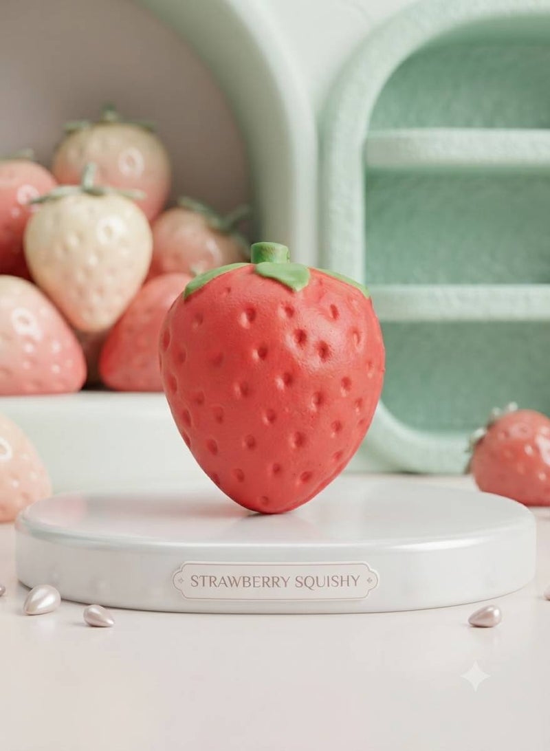 Strawberry Squishy Toy, Soft Slow-Rising Sensory Stress Relief Decompression Toy for All Ages - Image 1