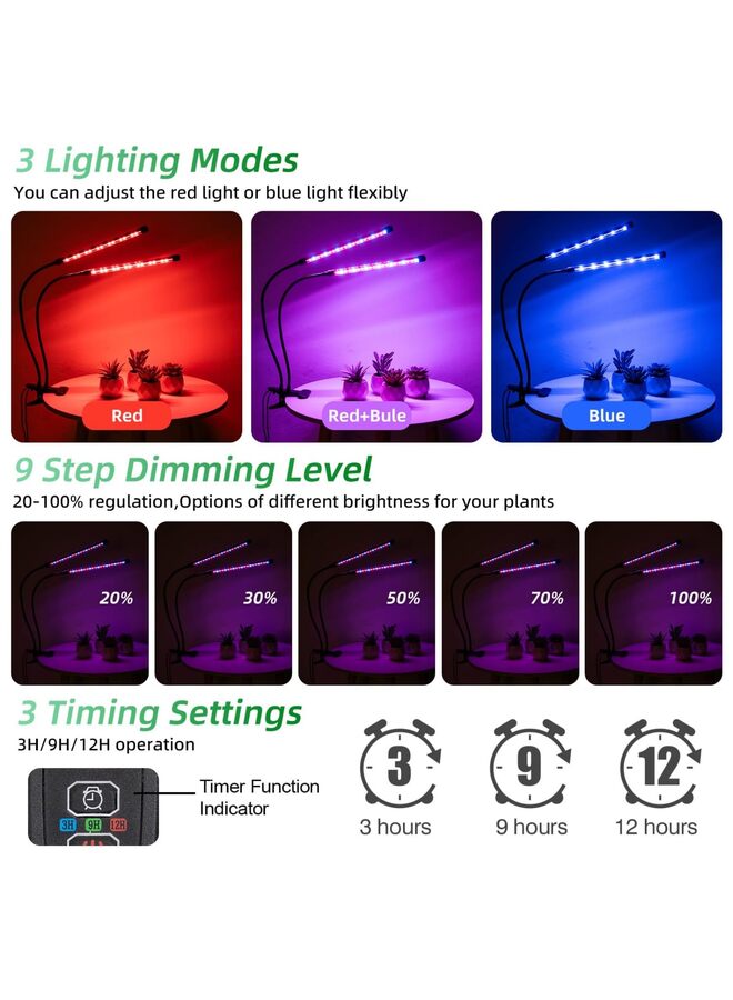 Ù…ØµØ§Ø¨ÙŠØ­ Ù†Ù…Ùˆ Ù„Ù„Ù†Ø¨Ø§ØªØ§Øª Ø§Ù„Ø¯Ø§Ø®Ù„ÙŠØ©ØŒ Ù„Ù…Ø¯Ø© 3/9/12 Ø³Ø§Ø¹Ø©ØŒ Ù…Ø¹ Ø¹Ù†Ù‚ Ø¥ÙˆØ²Ø© 360 Ø¯Ø±Ø¬Ø©ØŒ ÙˆÙ…ØµØ¨Ø§Ø­ Ù†Ù…Ùˆ Ù†Ø¨Ø§ØªØ§Øª LED ÙƒØ§Ù…Ù„ Ø§Ù„Ø·ÙŠÙ�ØŒ Ùˆ10 Ù…Ø³ØªÙˆÙŠØ§Øª Ø³Ø·ÙˆØ¹ Ù„Ù„Ø¨ÙˆÙ†Ø³Ø§ÙŠ ÙˆØ§Ù„Ù†Ø¨Ø§ØªØ§Øª Ø§Ù„Ù…Ø­Ù�ÙˆØ¸Ø© Ù�ÙŠ Ø§Ù„Ø£ØµØµ - Image 2