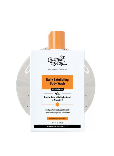 Exfoliating Body Wash 236Ml | 4% (Salicylic Acid, Vitamin E And Lactic Acid) | Paraben & Sls Free | Gentle Exfoliating Shower Gel | Removes Tan| Prevents Dry, Rough, Bumpy Skin | Men & Women