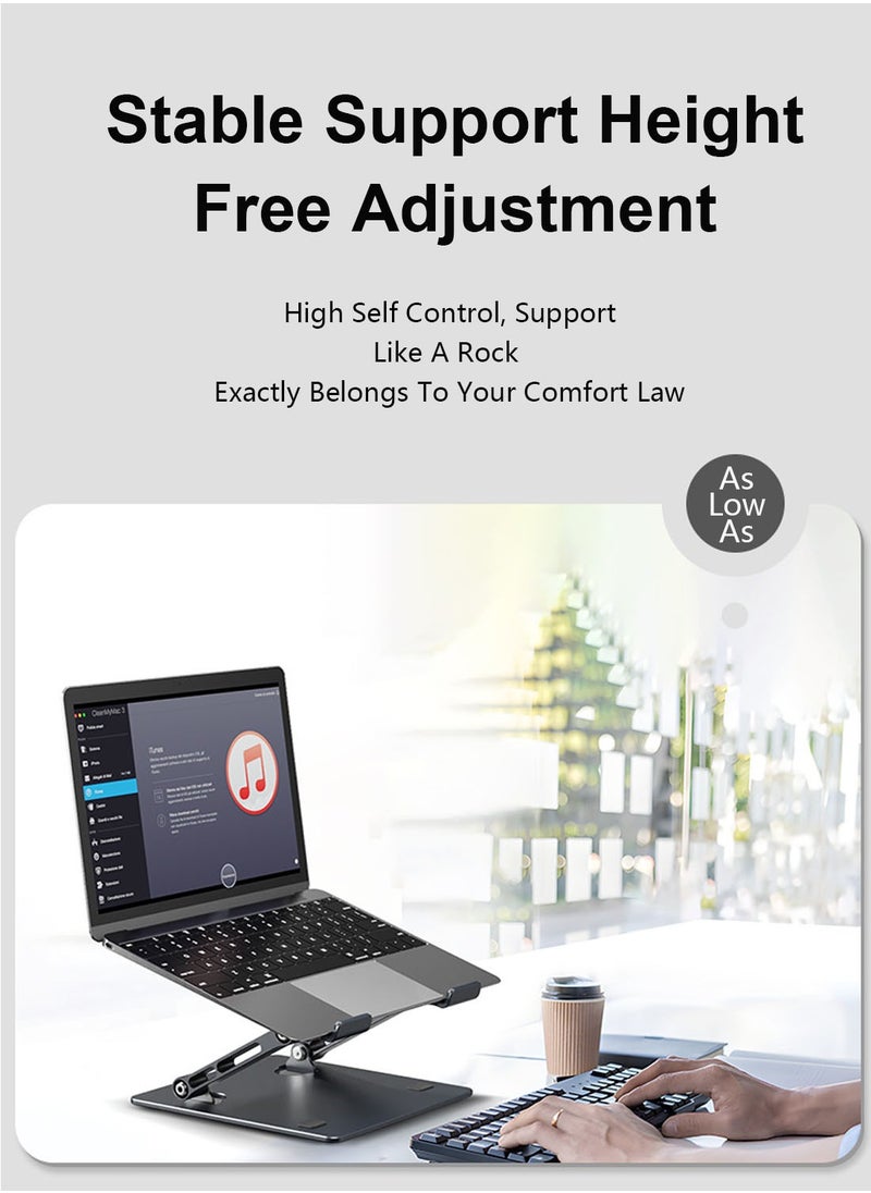 FlashHawk Aluminum Adjustable Laptop Stand, Portable Computer Notebook Holder Riser for 10-17 inch Laptop  - Image 3