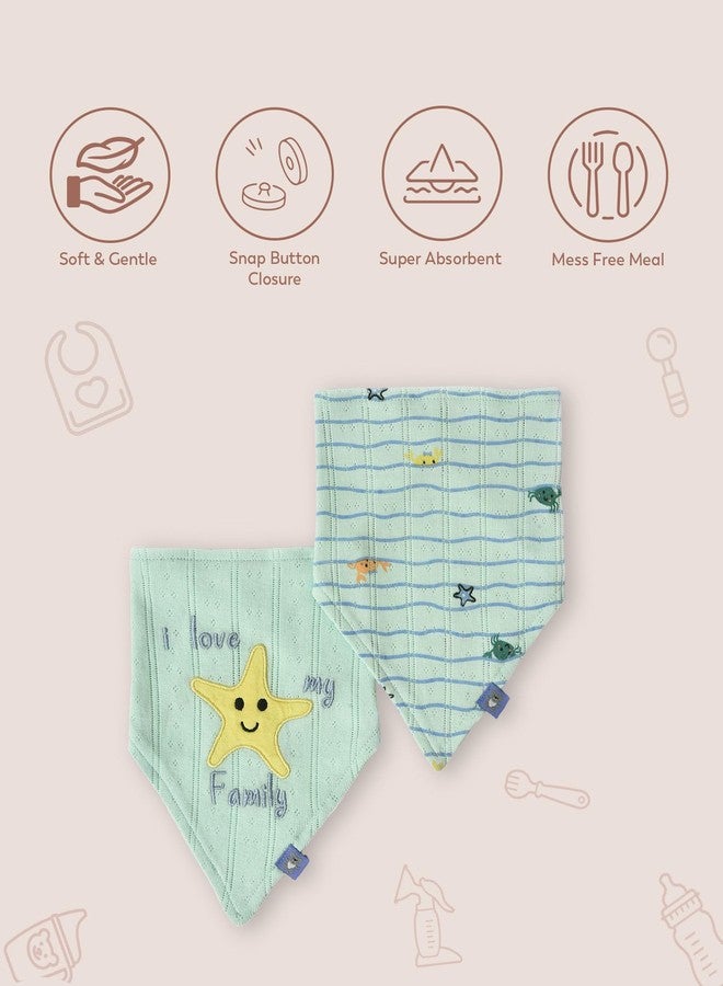 Mi Arcus Cotton Printed Triangle Feeding Bib for for Baby/Girl/Boy/Kids/Newborn/Pack of 2 for 0-3 Months - Image 2