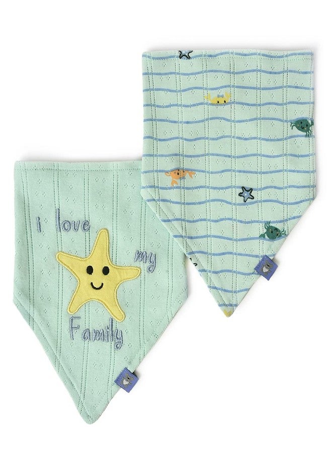Mi Arcus Cotton Printed Triangle Feeding Bib for for Baby/Girl/Boy/Kids/Newborn/Pack of 2 for 0-3 Months - Image 1