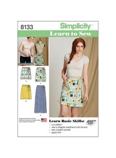 Simplicity Us8133A Easy To Sew Women'S Wrap Skirt Sewing Pattern Kit Code 8133 Sizes 6 18 
