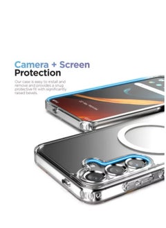 Magnetic Samsung Galaxy S25 Plus, Magnetic Case, Compatible with MagSafe Wireless Charging, Anti-Scratch Bumper Cover (Clear), TPU - PC  - Image 4
