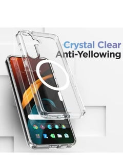 Magnetic Samsung Galaxy S25 Plus, Magnetic Case, Compatible with MagSafe Wireless Charging, Anti-Scratch Bumper Cover (Clear), TPU - PC  - Image 5