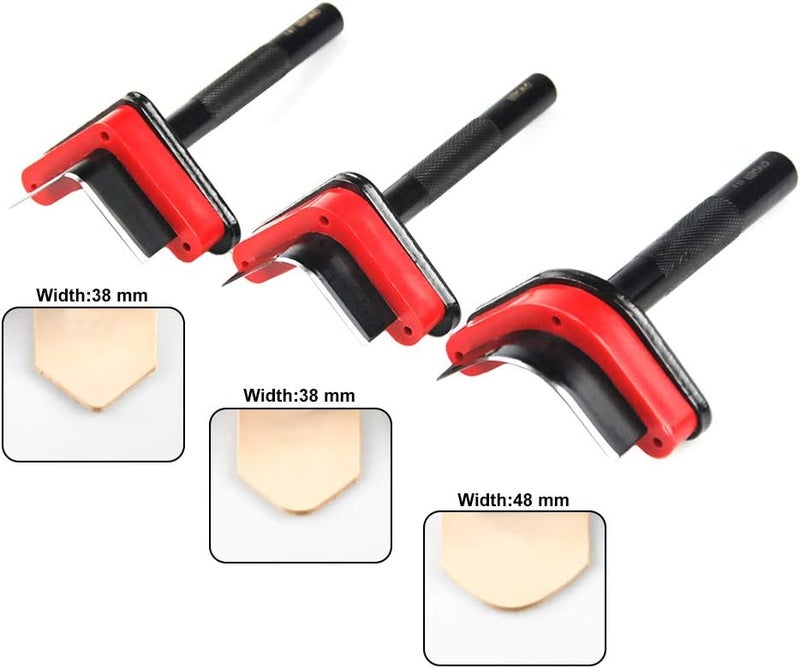 OWDEN Professional 3Pcs Leather Belt end Cutter Punch Set,Corner Punch Set Triangle Shaped,Strap Punch Tool Set,3 Sizes Leather Tool. - Image 2