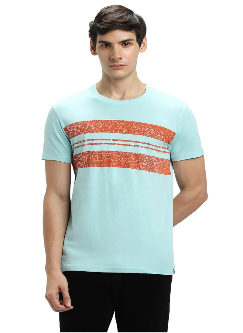 دينيس لينغو Sky Striped T-Shirt for Men - Slim Fit, Cotton