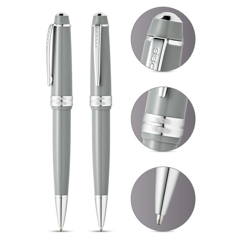Cross Bailey Light Refillable Ballpoint Pen Presented in a Everyday Gift Box - Medium Point, Black Ink, Polished Gray - Image 2
