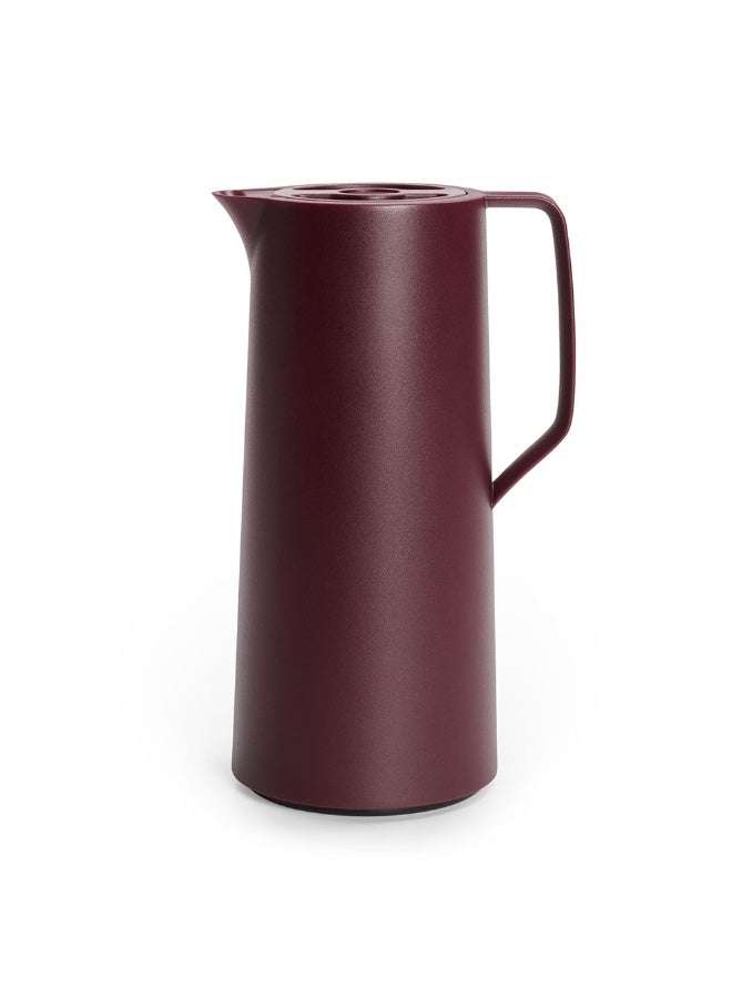 EMSA Motiva Quick Press Vacuum Flask 1L – Red Premium Insulated Thermal Jug for Hot & Cold Beverages – Stylish One-Touch Coffee Flask – Made in Germany - Image 1