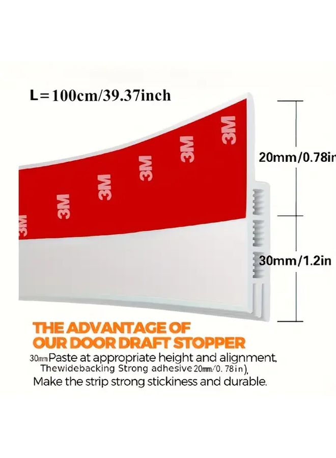 Black Door Draft Stopper Adjustable Weather Seal For Insulation And Noise Reduction - Image 2