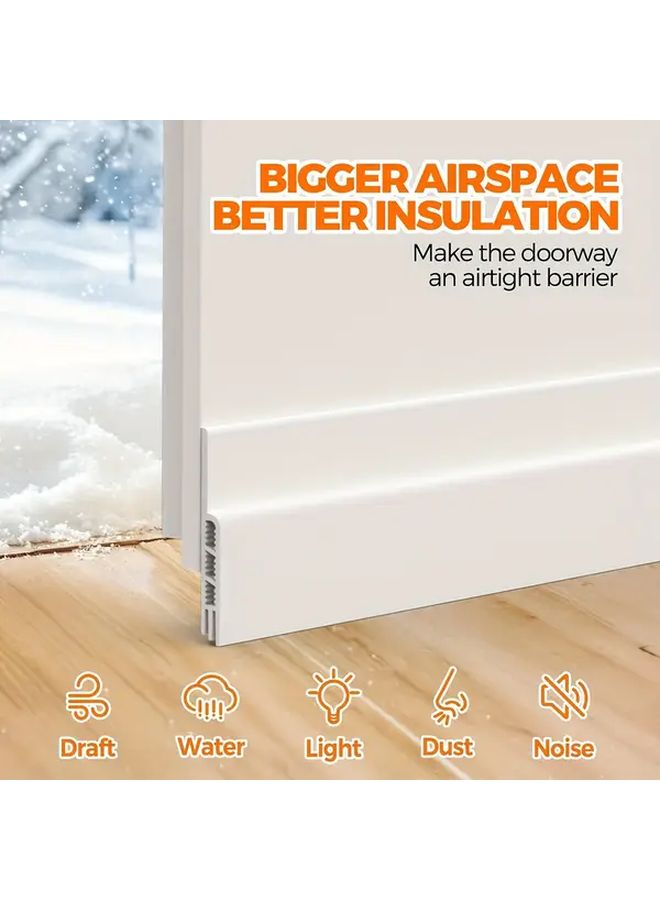 Black Door Draft Stopper Adjustable Weather Seal For Insulation And Noise Reduction - Image 4