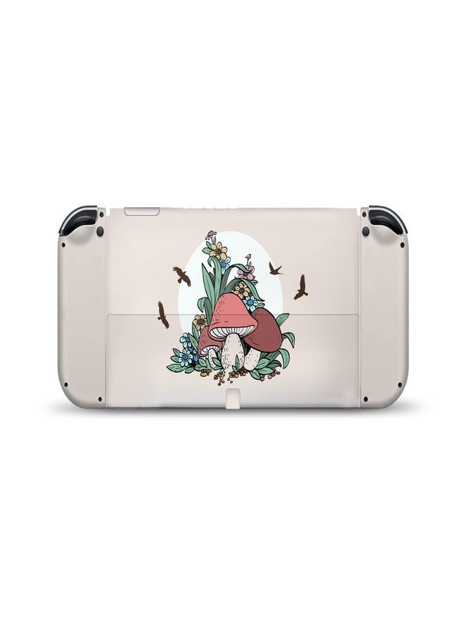 Tacky Design Mushroom Skin Compatible with Nintendo Switch OLED Skin Wrap Cover, Kawaii Beige Color for Switch OLED Stickers, Premium Vinyl 3M Full Wrap Decal (Nintendo Switch OLED (2021)) - Image 5