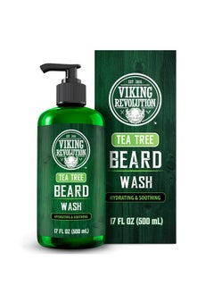 Tea Tree Beard Wash For Men With Argan Oil And Ginseng Root Extract Beard Softener And Strengthener Beard Shampoo With Olive Oil Beard Care To Avoid Beard Dandruff And Itch (17Oz)