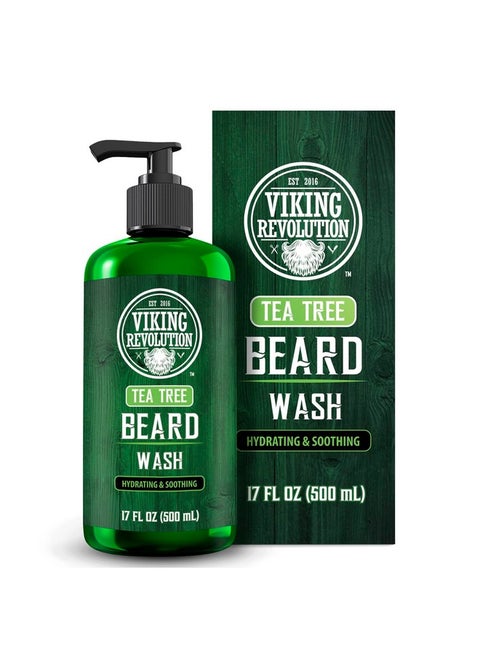 Tea Tree Beard Wash For Men With Argan Oil And Ginseng Root Extract Beard Softener And Strengthener Beard Shampoo With Olive Oil Beard Care To Avoid Beard Dandruff And Itch (17Oz)
