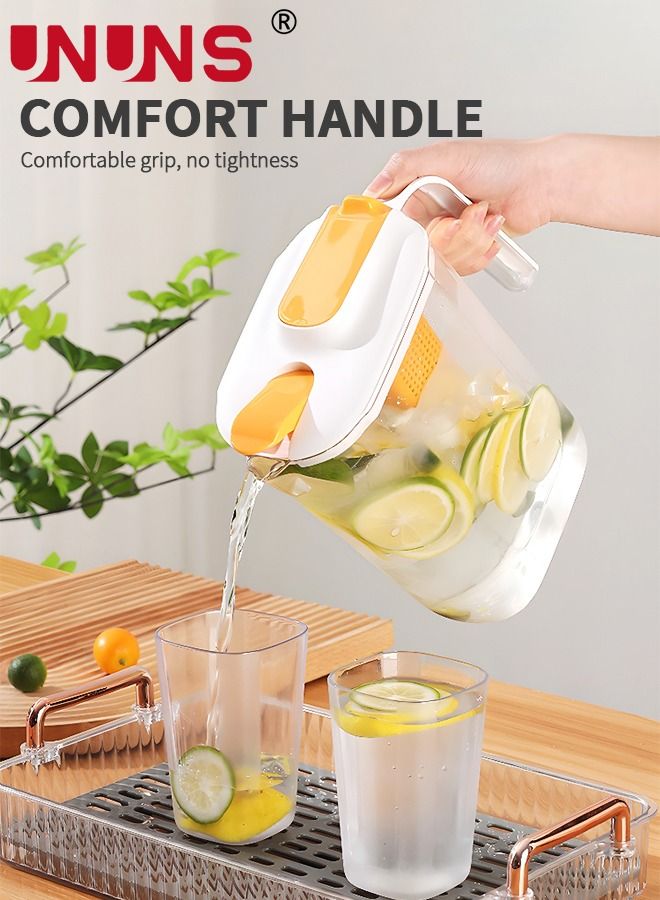 UNUNS 5-Piece Teapot Pot Set,1 Teapot And 4 Cups,2.4 L Water Jug With Lids And Tea Leak,Cold And Hot Glass Pitcher Kettle,Great For Iced Tea Lemonade Coffee Milk Juice - Image 4