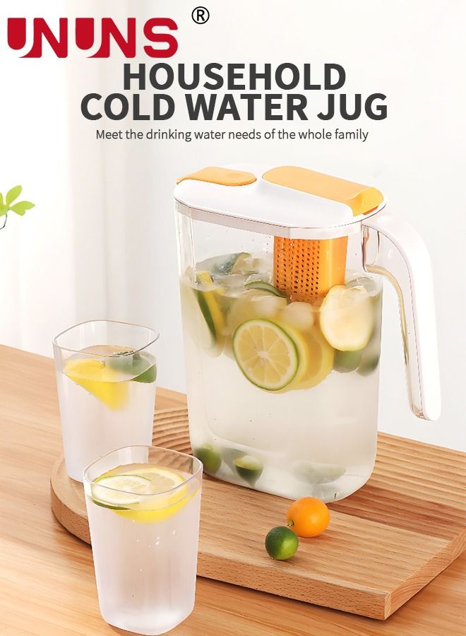 UNUNS 5-Piece Teapot Pot Set,1 Teapot And 4 Cups,2.4 L Water Jug With Lids And Tea Leak,Cold And Hot Glass Pitcher Kettle,Great For Iced Tea Lemonade Coffee Milk Juice - Image 2