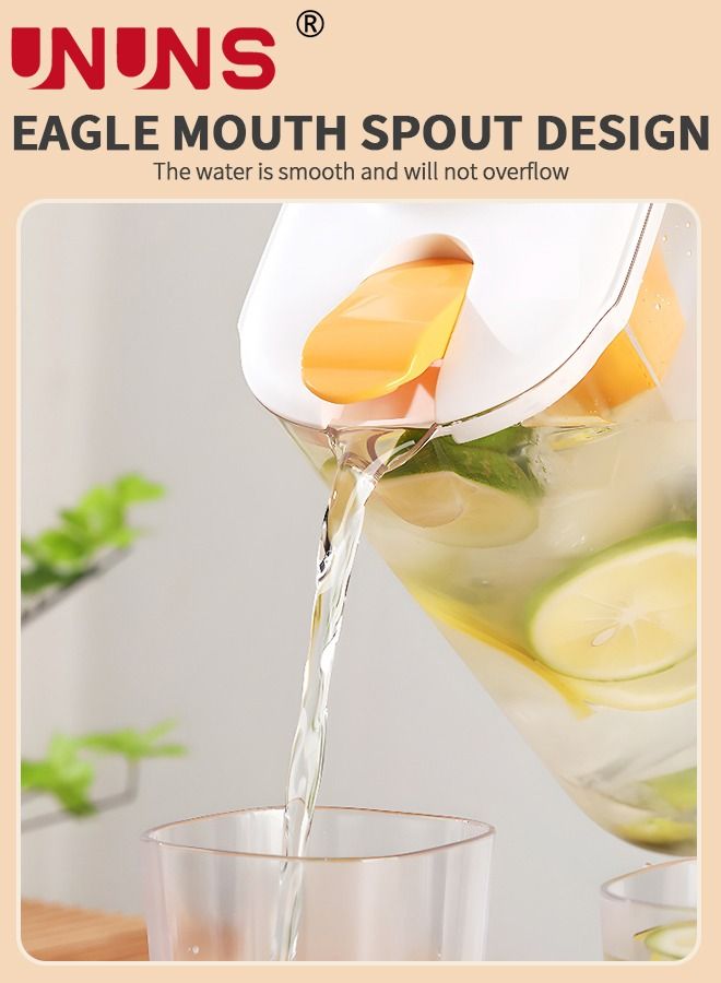 UNUNS 5-Piece Teapot Pot Set,1 Teapot And 4 Cups,2.4 L Water Jug With Lids And Tea Leak,Cold And Hot Glass Pitcher Kettle,Great For Iced Tea Lemonade Coffee Milk Juice - Image 3