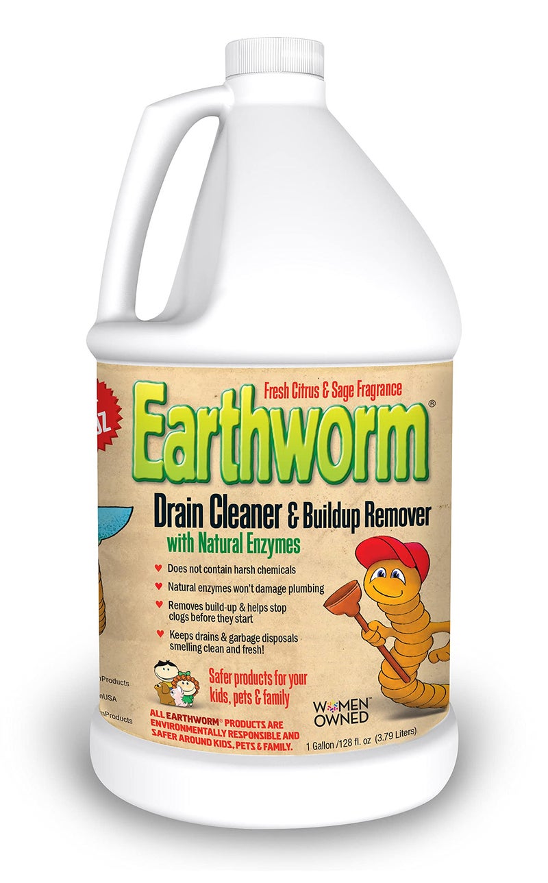 EarthwormÂ® Drain Cleaner - Drain Deodorizer - Natural and Safer for Families - One (1) 1 Gallon bottle - Image 1