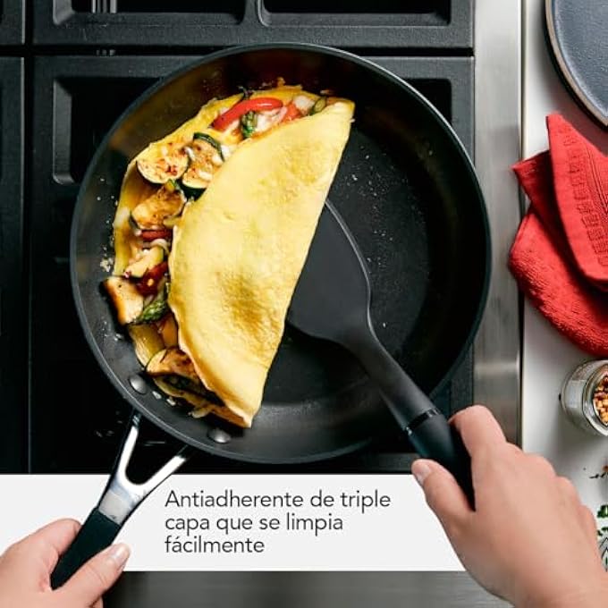 KitchenAid Hard Anodized Nonstick Frying PansSkillet Set 825 Inch And 10 Inch Onyx Black - Image 4