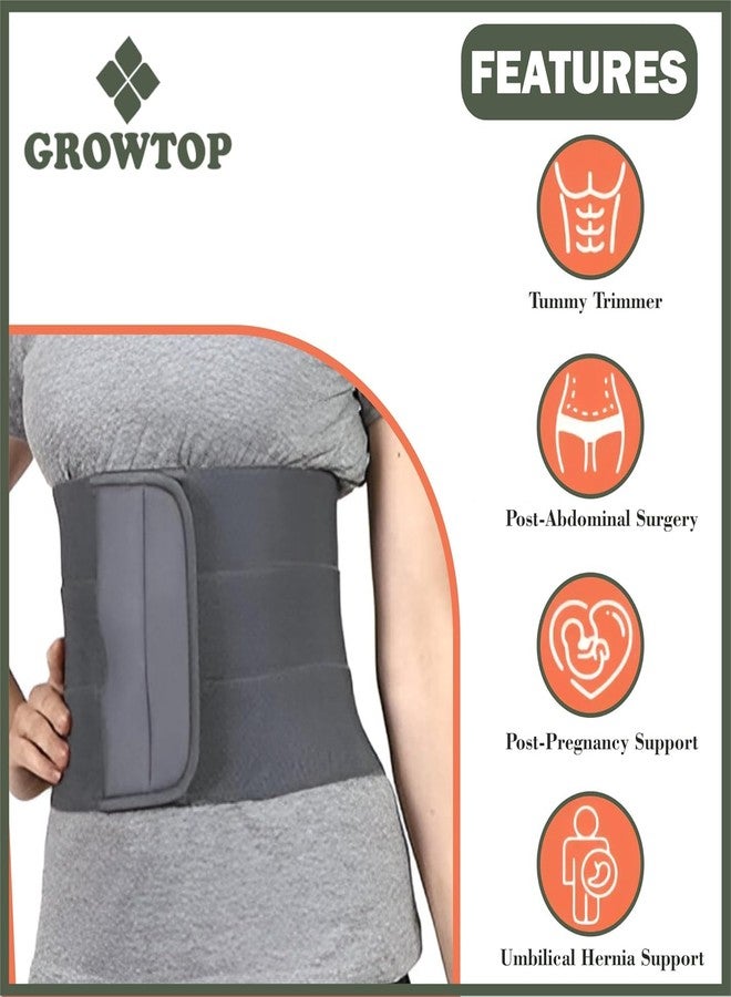 GROWTOP حزام دعم البطن للنساء بعد الولادة من جرو توب | حزام دعم ما بعد الولادة والولادة القيصرية | دعم قابل للتعديل للبطن والخصر والحوض بعد الولادة - مقاس واحد (رمادي) - Image 2